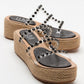 Marje - Black Embellished Platform Slide (Women)