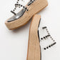 Marje - Black Embellished Platform Slide (Women)