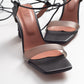 Rhea Black Block Heel Sandal (Women)