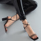 Rhea Black Block Heel Sandal (Women)