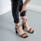 Rhea Black Block Heel Sandal (Women)