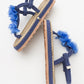 SANTRA Navy Lace-Up Thong Sandals (Women)