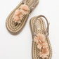 SANTRA Dark Beige Lace-Up Thong Sandals (Women)