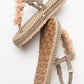 SANTRA Dark Beige Lace-Up Thong Sandals (Women)