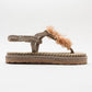 SANTRA Dark Beige Lace-Up Thong Sandals (Women)