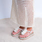 SANTRA Beige Lace-Up Thong Sandals (Women)