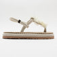 SANTRA Beige Lace-Up Thong Sandals (Women)