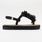 SANTRA Black Lace-Up Thong Sandals (Women)