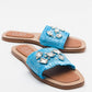 Norve - Baby Blue Woven Stone-Embellished Slide (Women)