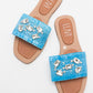 Norve - Baby Blue Woven Stone-Embellished Slide (Women)