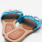 Norve - Baby Blue Woven Stone-Embellished Slide (Women)