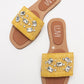 Norve - Yellow Woven Embellished Slide (Women)