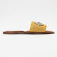 Norve - Yellow Woven Embellished Slide (Women)
