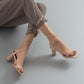 Rhea Beige Block Heel Sandal (Women)