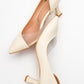 Vera Cream Glitter Pointed Toe Pump (Women)