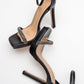 Unos - Black Stone-Embellished Single-Strap High-Heel Evening Shoe (Women)
