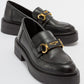 Simone - Black Bit Platform Loafers