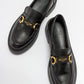 Simone - Black Bit Platform Loafers
