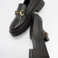 Simone - Black Bit Platform Loafers