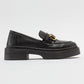 Simone - Black Bit Platform Loafers