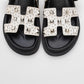 VOYAGE White Studded Slide Sandal (Women)