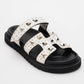 VOYAGE White Studded Slide Sandal (Women)