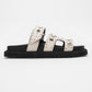 VOYAGE White Studded Slide Sandal (Women)