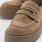 Josie - Beige Suede Loafers