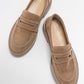 Josie - Beige Suede Loafers