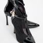 Grove - Black Patent Back-Zip High Heel Boot (Women)