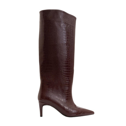 Cassandra Boot Burgundy Pattern