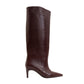 Cassandra Burgundy Pattern High‑Heel Boot (Women)