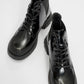 Challo - Black Lace-Up Elastic Ankle Boot (Women)
