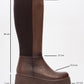 Solo - Brown Elastic Platform Heel Boot (Women)
