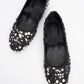 Grego Silver Sequin Embellished Flat (Women)