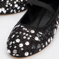 Grego Silver Sequin Embellished Flat (Women)