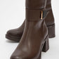 Moreni - Cognac Block Heel Knee-High Boot (Women)