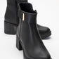 Rashe - Black Buckled Block Heel Boot (Women)