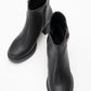 Rashe - Black Buckled Block Heel Boot (Women)
