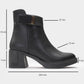 Rashe - Black Buckled Block Heel Boot (Women)