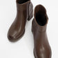 Rashe - Brown Buckled Block Heel Boot (Women)