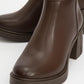 Rashe - Brown Buckled Block Heel Boot (Women)