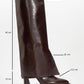 Aja - Burgundy Red Block Heel Convertible Knee-high Boot (women)