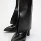 Aja - Black Block Heel Convertible Knee-High Boot (Women)
