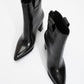 Aja - Black Block Heel Convertible Knee-High Boot (Women)