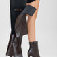 Aja - Brown Block Heel Convertible Knee-High Boot (Women)