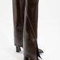 Aja - Brown Block Heel Convertible Knee-High Boot (Women)