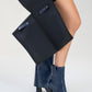 Aja - Navy Block Heel Convertible Knee-High Boot (Women)
