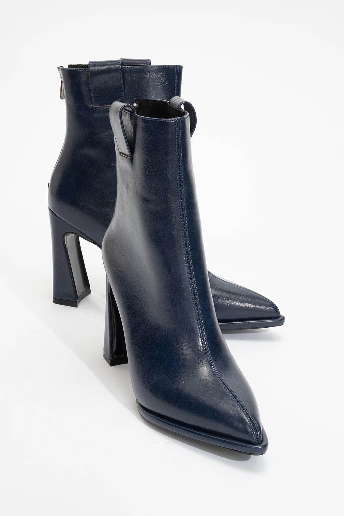 Aja - Navy Block Heel Convertible Knee-High Boot (Women