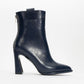 Aja - Navy Block Heel Convertible Knee-High Boot (Women)